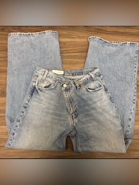 wide leg/baggy asymmetrical jeans